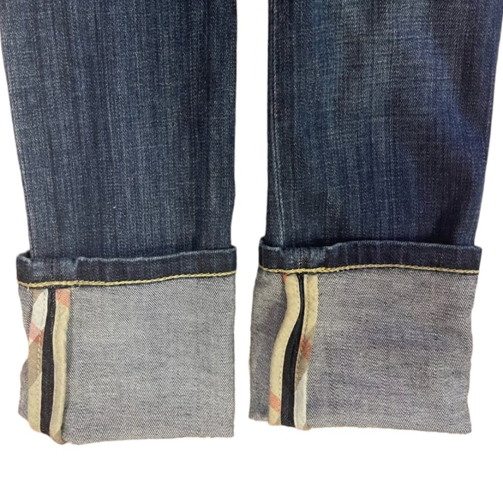 Burberry Brit Women’s Skinny Slim Kensington Mid-Rise Dark Wash Denim Size 24 - Picture 10 of 13